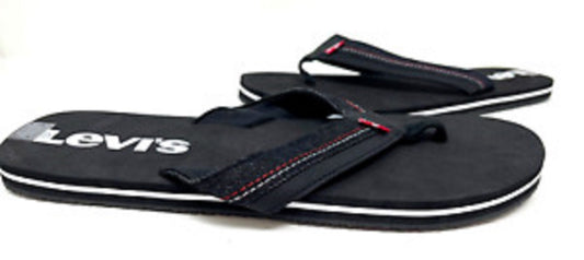 LEVI'S Men's Wordmark Slip-On Thong Sandals  Black Size 12