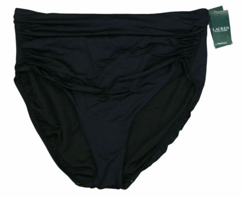 Lauren Ralph Lauren BLACK Plus Size High-Waist Bikini Swim Bottom  Size 20W