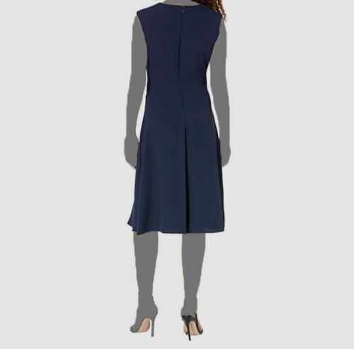 Lauren Ralph Lauren Double-Faced Fit-and-Flare Dress  Color French Navy Size 16