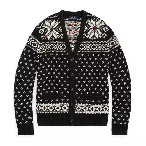 Polo Ralph Lauren Men's Snowflake Cotton-Cashmere Cardigan  Color Black Size M