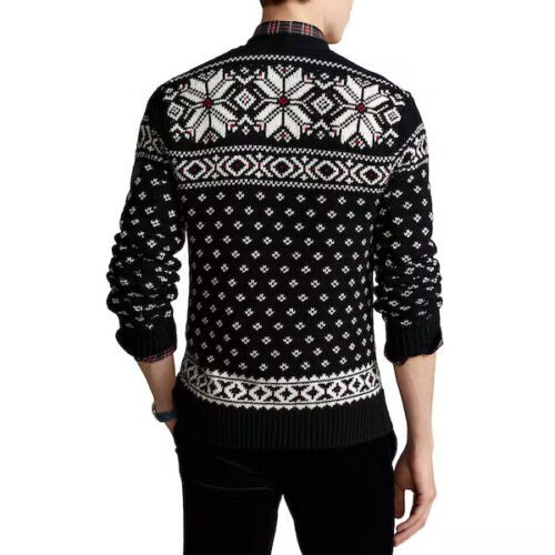 Polo Ralph Lauren Men's Snowflake Cotton-Cashmere Cardigan  Color Black Size M