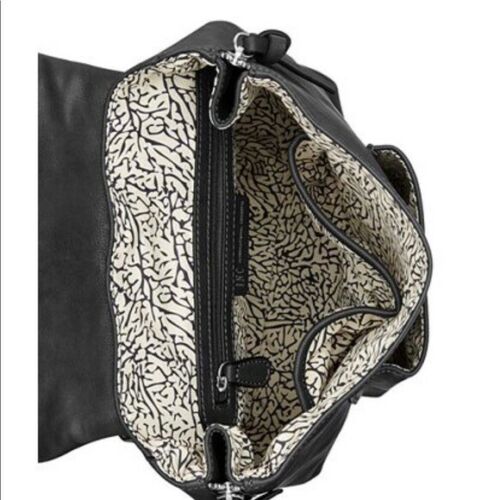 INC Elliah vegan-leather expandable backpack crossbody bag  Color BLACK
