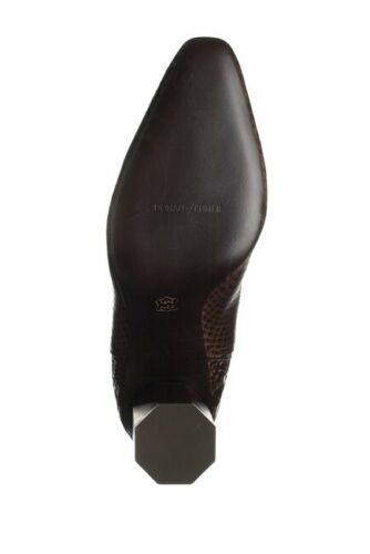 Donald Pliner Laila Snake Embossed Bootie Dark Brown Size 8.5