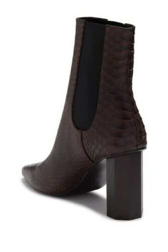 Donald Pliner Laila Snake Embossed Bootie Dark Brown Size 8.5