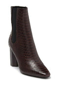 Donald Pliner Laila Snake Embossed Bootie Dark Brown Size 8.5