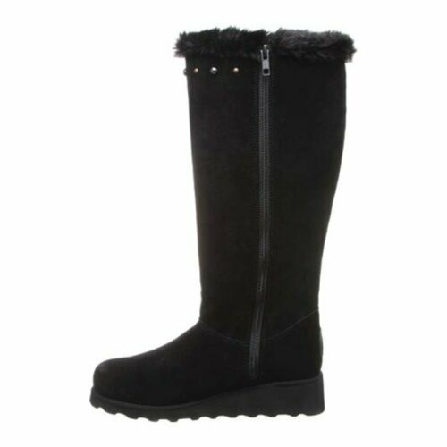 Bearpaw Women's Bearpaw Dorothy Knee High Boot  Color Black II Suede/Faux Fur Size 5M
