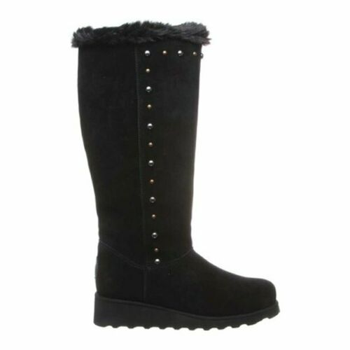 Bearpaw Women's Bearpaw Dorothy Knee High Boot  Color Black II Suede/Faux Fur Size 5M