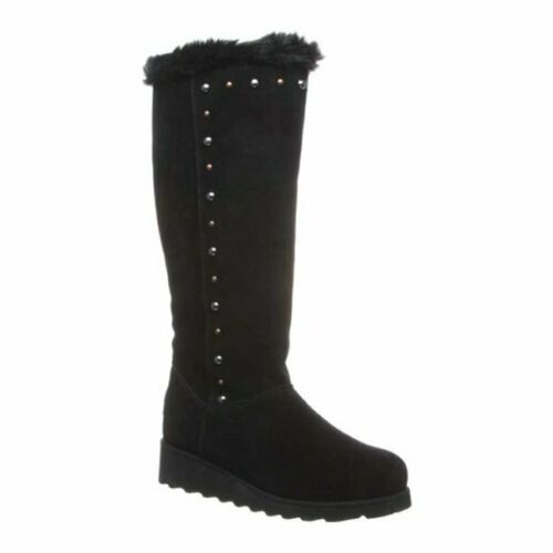Bearpaw Women's Bearpaw Dorothy Knee High Boot  Color Black II Suede/Faux Fur Size 5M