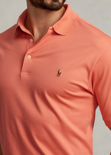 Polo Ralph Lauren Men's Big Tall Soft Cotton Polo  Color Deep Mango Size 3LT