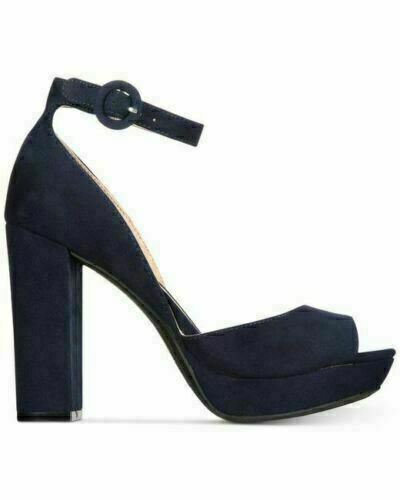 American Rag Women's Reeta Open Toe Ankle Strap Velvet Heels AREETA