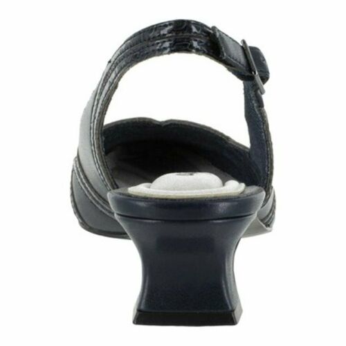 Easy Street Women's Navy Patent Snake Easy Street Stunning Slingback Size 7.5 M