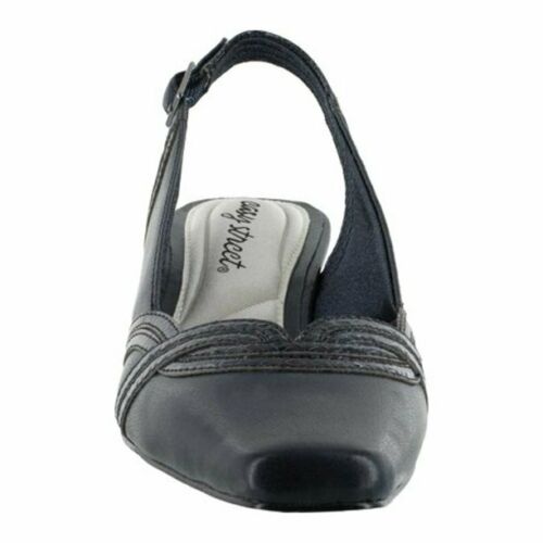 Easy Street Women's Navy Patent Snake Easy Street Stunning Slingback Size 7.5 M
