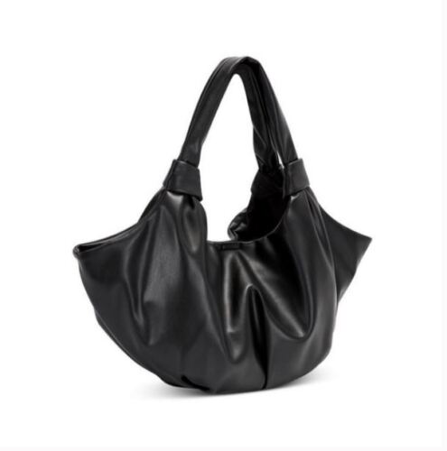 INC Tammii flexible ultra soft vegan-leather women's shoulder bag  Color Black