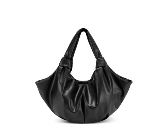 INC Tammii flexible ultra soft vegan-leather women's shoulder bag  Color Black