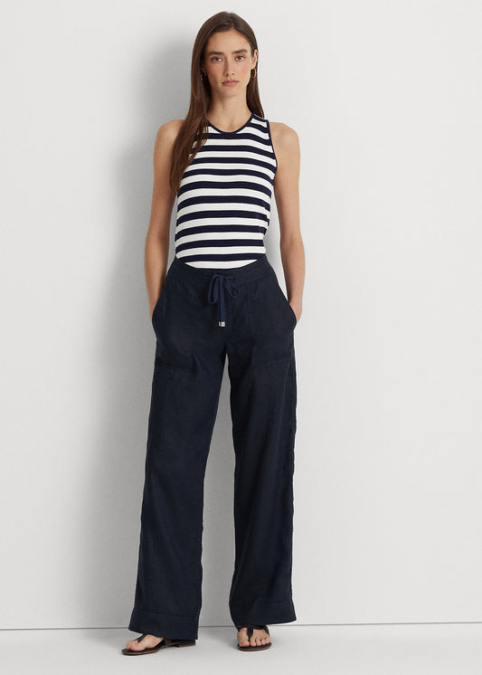 Lauren Ralph Lauren Plus-Size Linen Wide-Leg Pants  Color Lauren Navy Size 22W