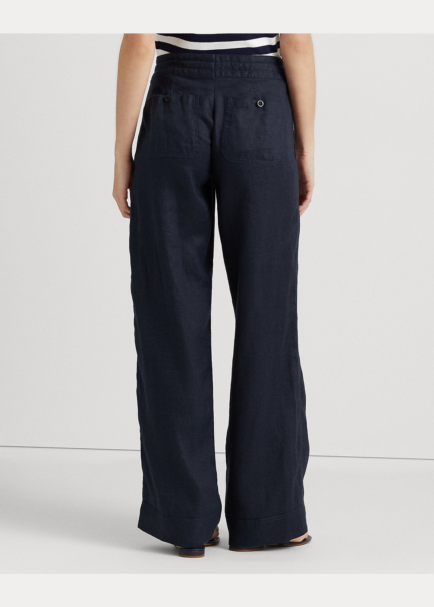 Lauren Ralph Lauren Plus-Size Linen Wide-Leg Pants  Color Lauren Navy Size 22W