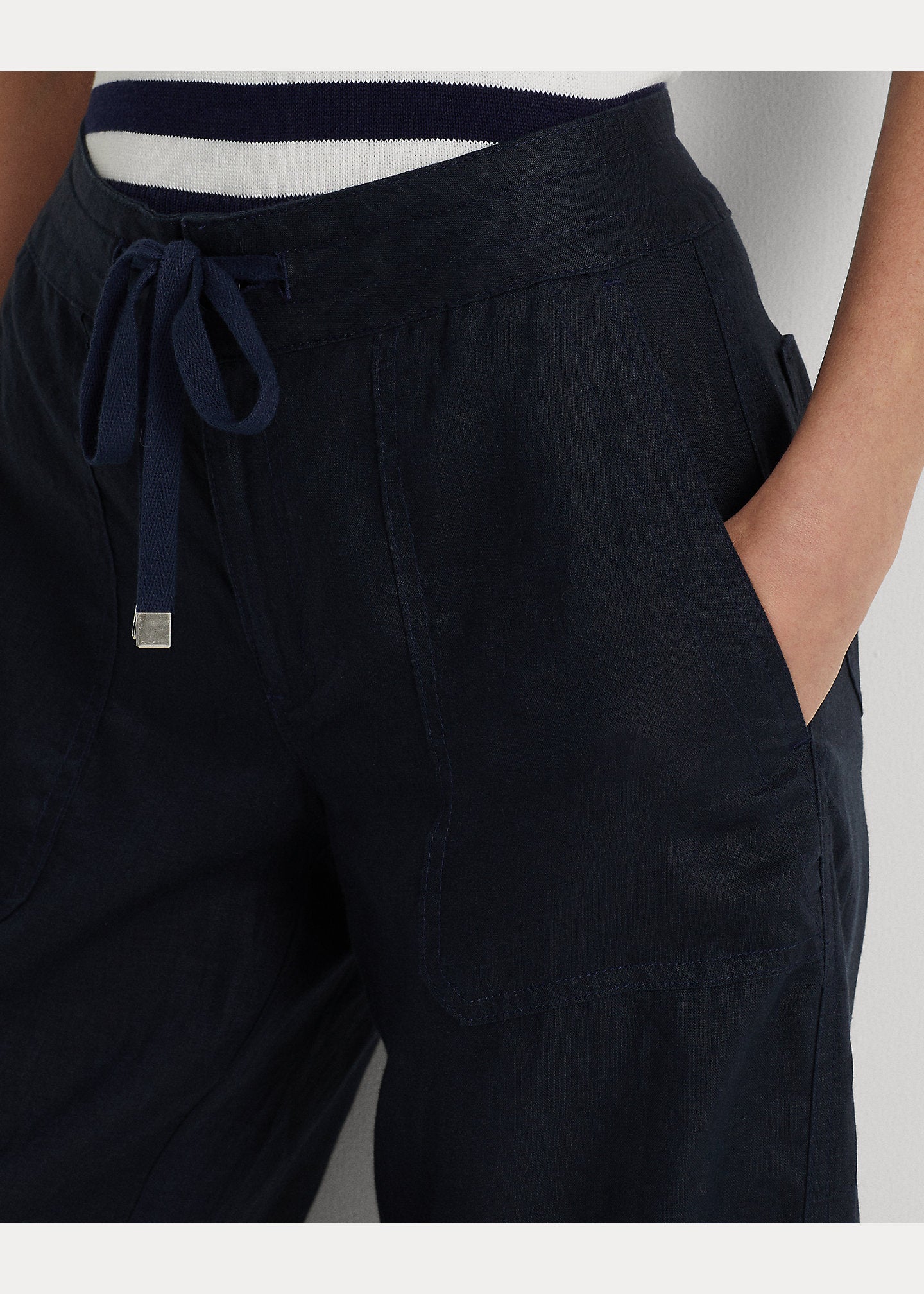 Lauren Ralph Lauren Plus-Size Linen Wide-Leg Pants  Color Lauren Navy Size 22W