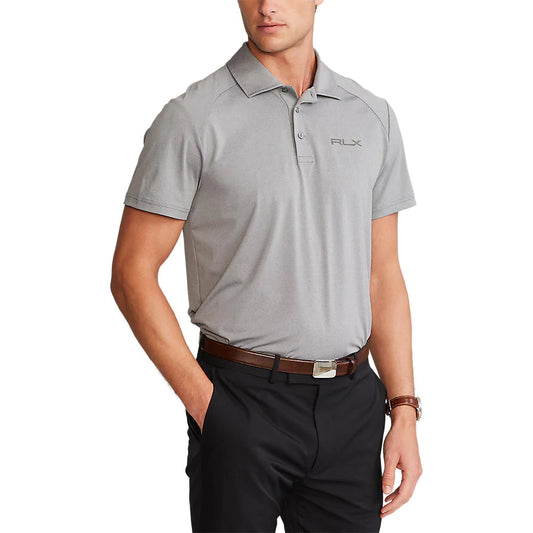 RLX Ralph Lauren Men's Featherweight Airflow Lux-Leisure Polo Shirt  Color Steel Grey Heather Size L