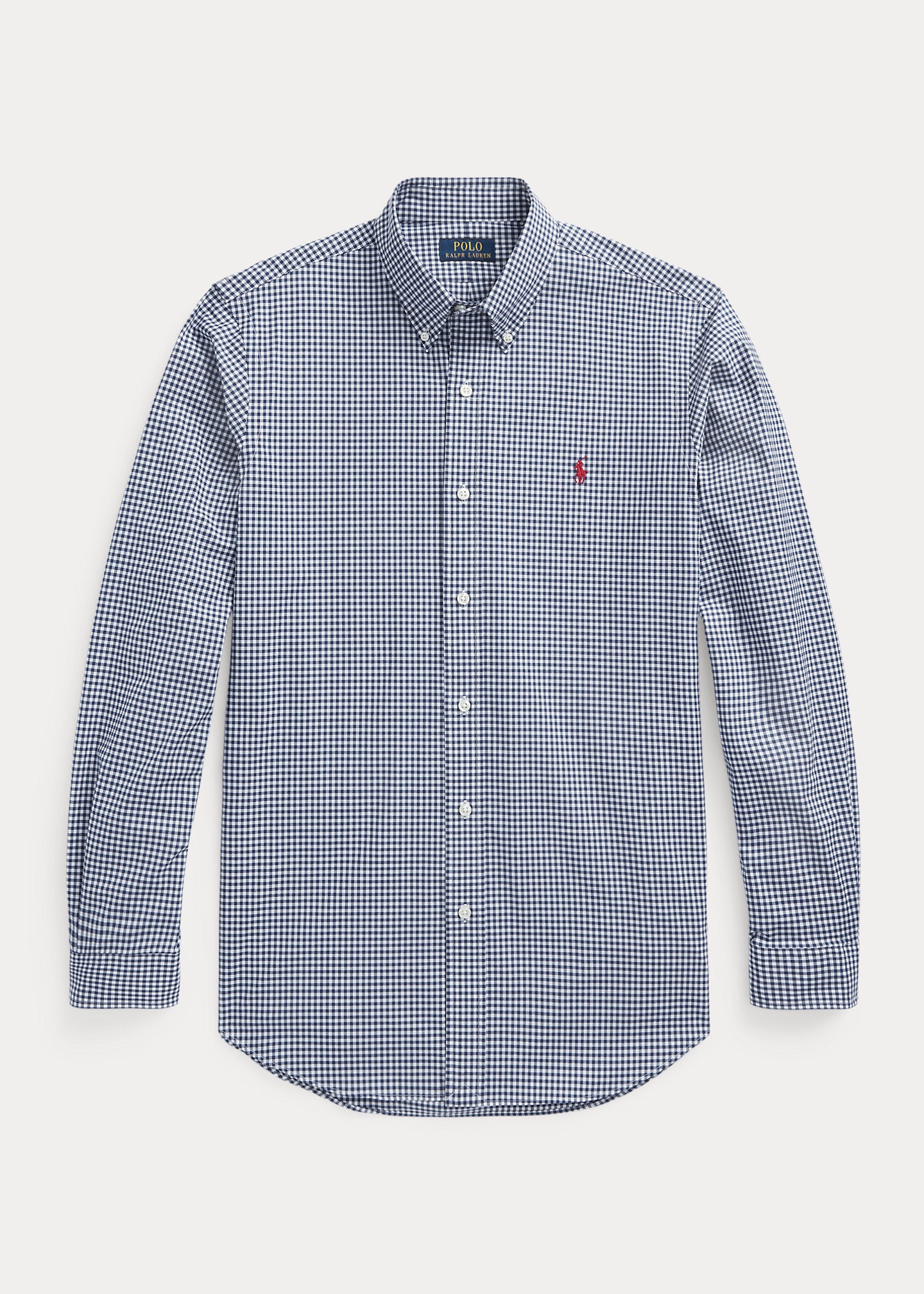 Polo Ralph Lauren Slim-Fit Gingham Stretch Poplin Shirt  Color Navy/White Size 2XL